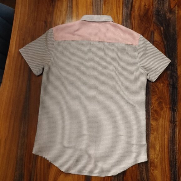 NUTEXROL Men's Red & Black Striped Shirt - S/M - Picture 2 of 3